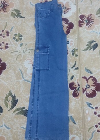 Düğmeli Mavi Denim Salaş Pantolon - Görsel 2