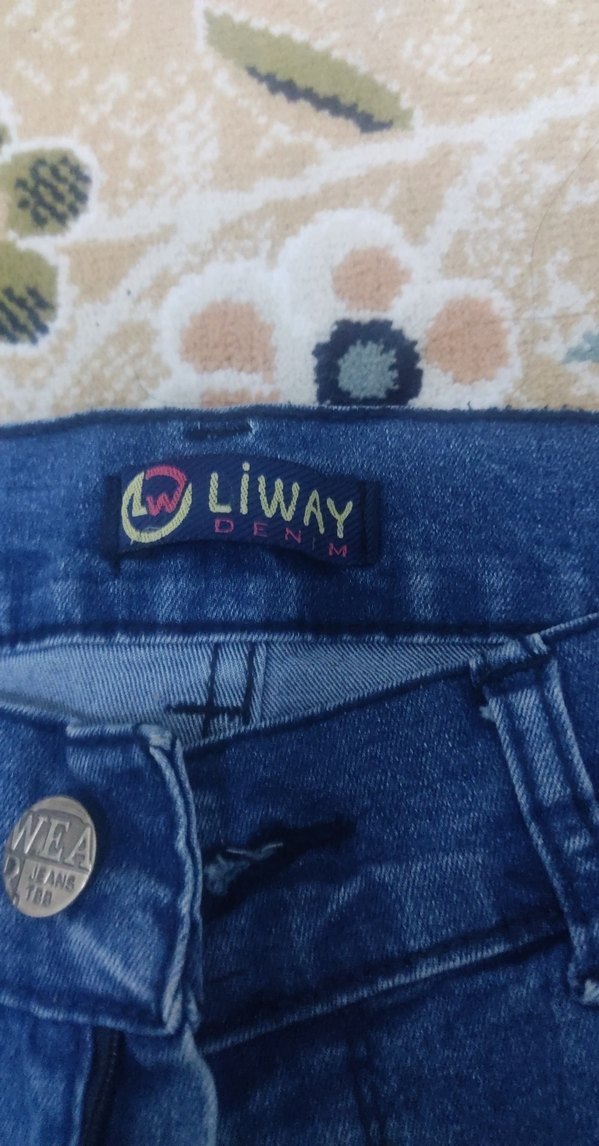 Düğmeli Mavi Denim Salaş Pantolon - Görsel 4