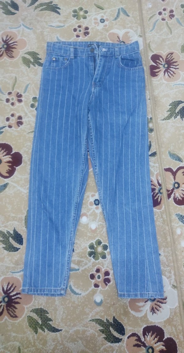 Düğmeli Mavi Kadın Kot Pantolon - Görsel 3