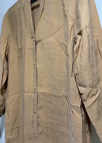 Uzun Bej Keten Kadın Tunik - Görsel 4