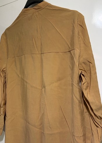 Uzun Bej Keten Kadın Tunik - Görsel 7