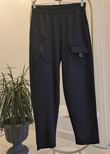 Kadın Siyah Kemerli Rahat Eşofman - Görsel 3