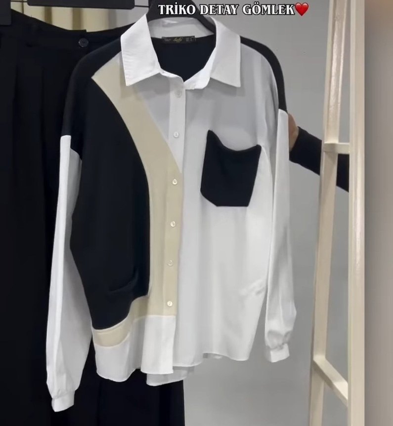 triko detayli gömlek - Görsel 4