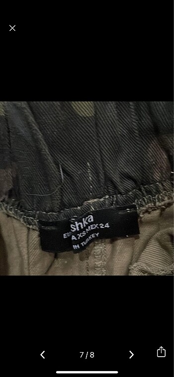 xs Beden yeşil Renk bershka kamuflaj etek