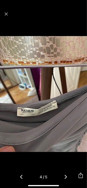 s Beden gri Renk pull bear şık straplez bluz