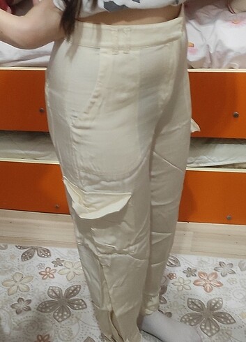 Zara saten kargo pantolon 