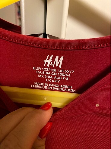H&M H&M 6-7 yaş kız çocuk kırmızı elbise