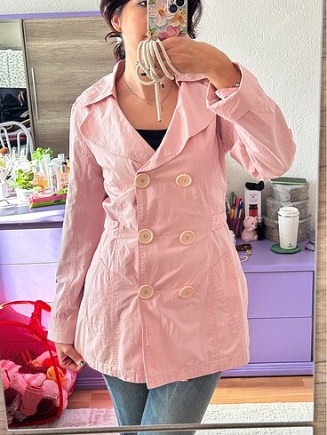 LTB LTB sıfır pastel pembe trençkot