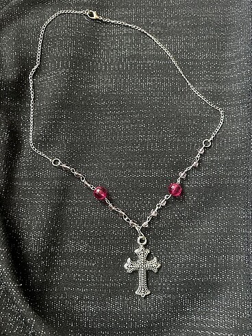 American Vintage Pembe haç kolye