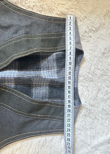 xs Beden Patchwork kot yelek Y2K