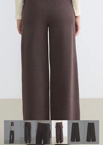 Zara Kahverengi Kadın Kumaş Pantolon Rahat Kesim - Görsel 4