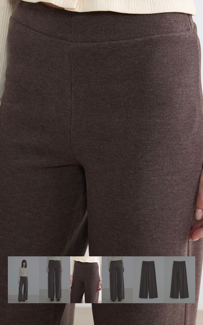 Zara Kahverengi Kadın Kumaş Pantolon Rahat Kesim - Görsel 3