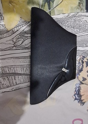 Beden çıt çıtlı Siyah Deri Gotik Kadın Çantası