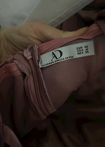 Pembe Parlak Uzun Drapeli Straplez Kadın Abiye - Görsel 3