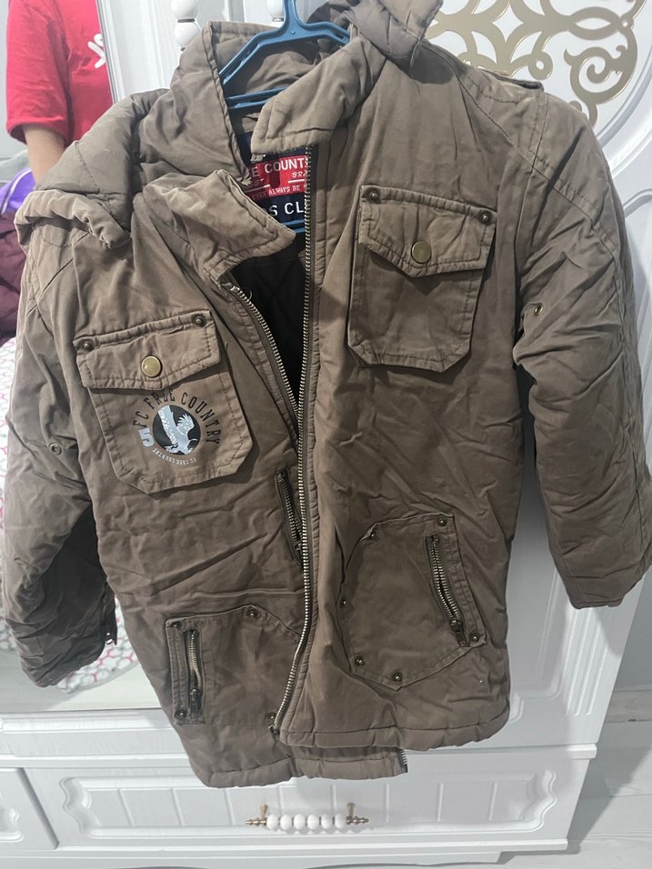 Düğmeli Kamuflaj Erkek Çocuk Mont - Görsel 2