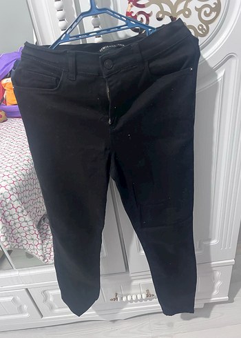 Düğmeli Siyah Kadın Midi Pantolon - Görsel 2