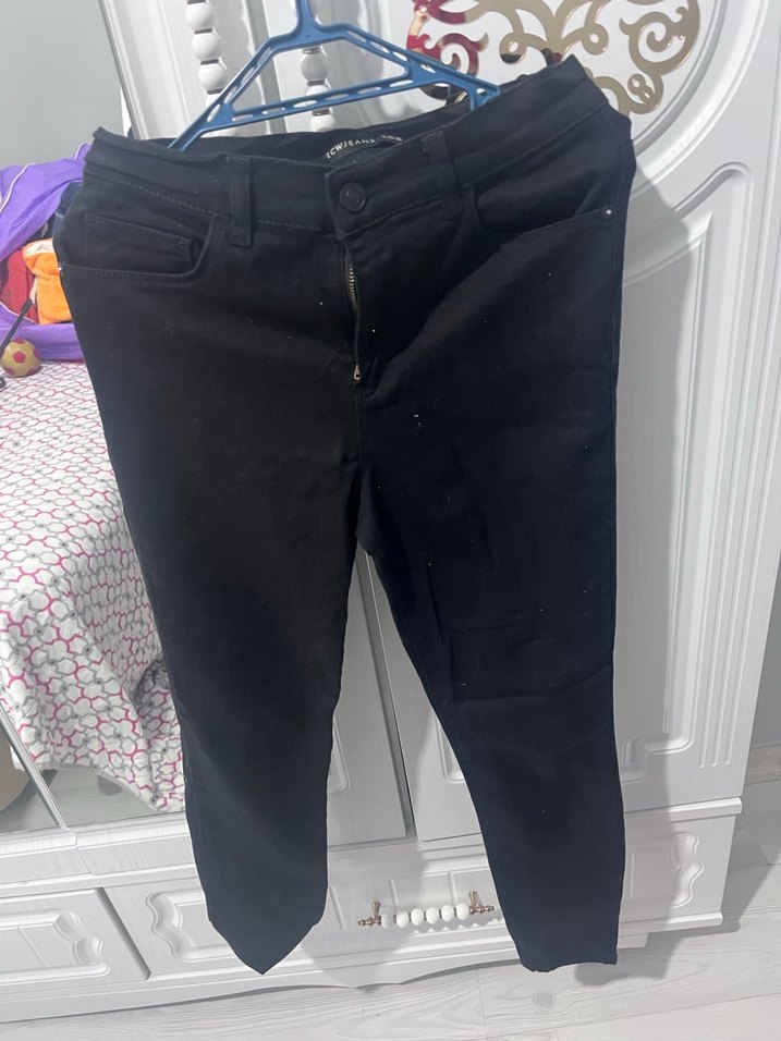 Düğmeli Siyah Kadın Midi Pantolon - Görsel 2