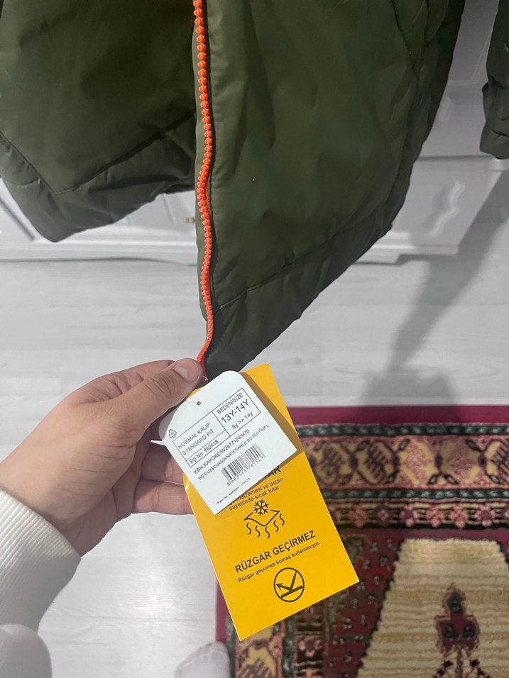 Erkek Çocuk Fit Kesim Yeşil Mont sıfır lw - Görsel 2