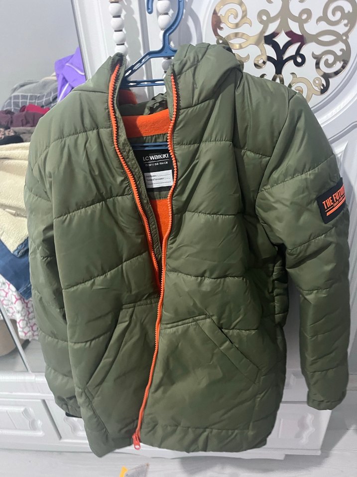 Erkek Çocuk Fit Kesim Yeşil Mont sıfır lw - Görsel 4