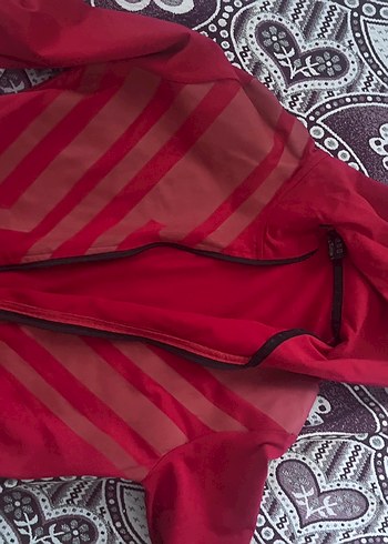 Kadın Kırmızı Fermuarlı Spor Ceket - Görsel 5