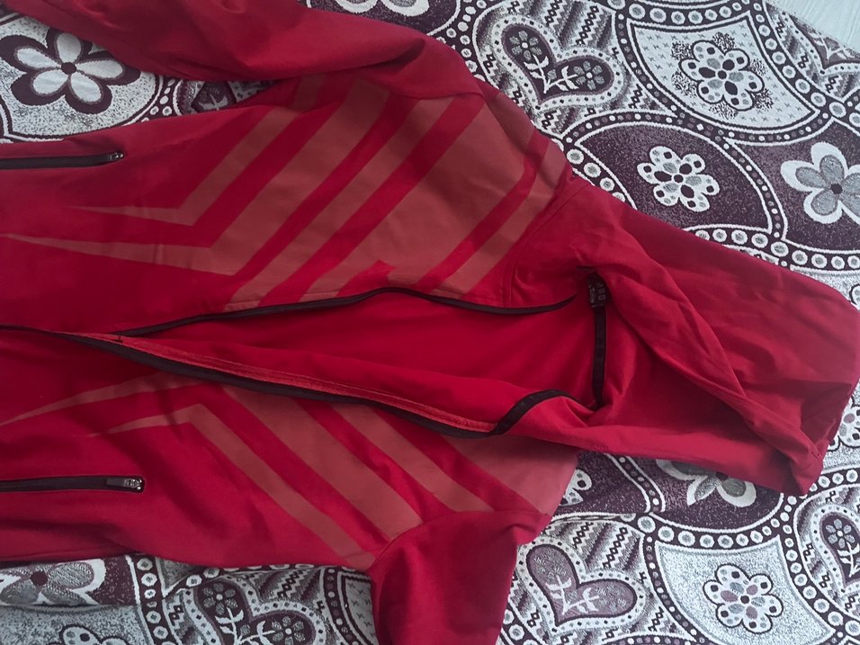 Kadın Kırmızı Fermuarlı Spor Ceket - Görsel 5