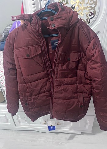 Bordo Düğmeli cocuk mont - Görsel 2