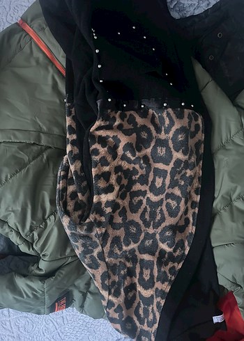 Leopar Desenli Uzun Kadın Hırka - Görsel 6