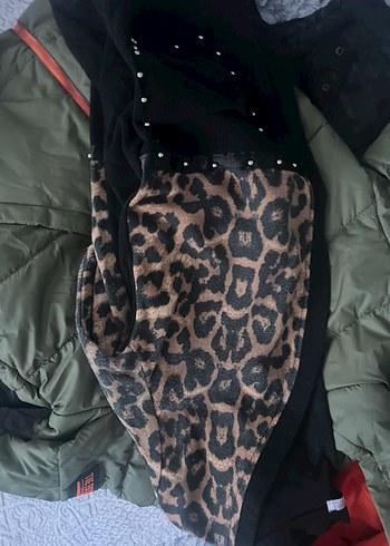 Leopar Desenli Uzun Kadın Hırka - Görsel 5