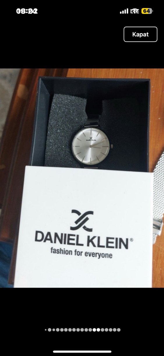 Zincir Detaylı Gri Kadın Saat orijinal - Görsel 5