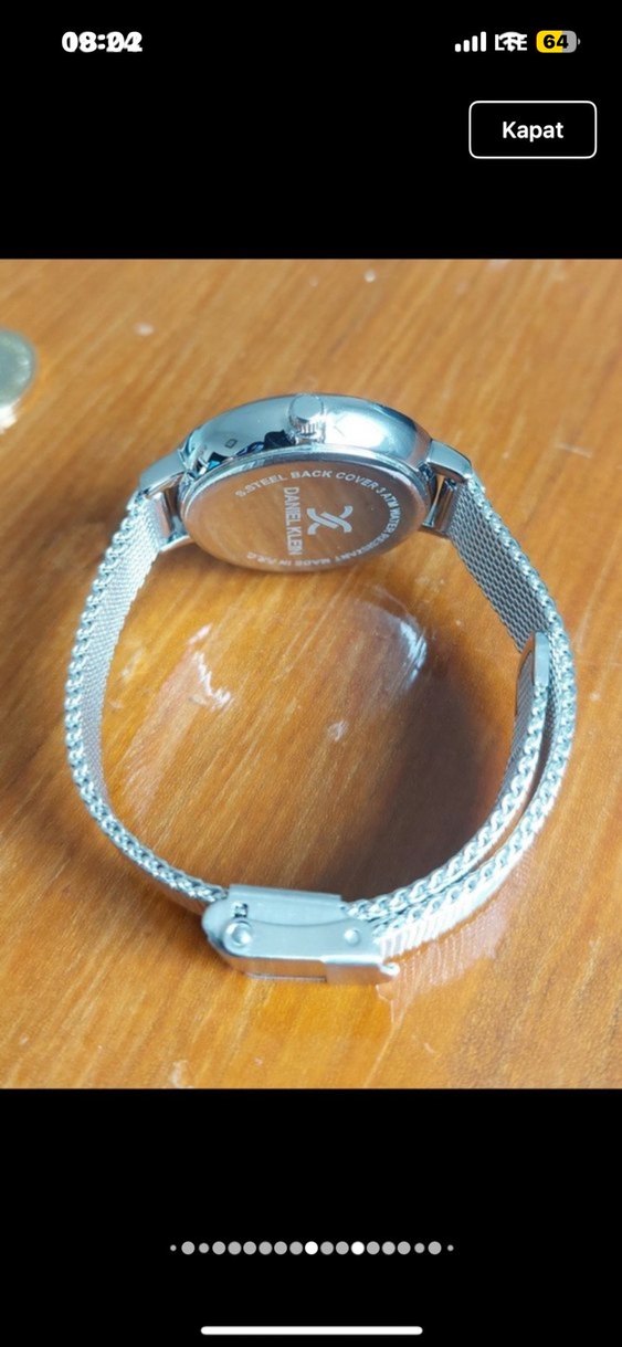 Zincir Detaylı Gri Kadın Saat orijinal - Görsel 4