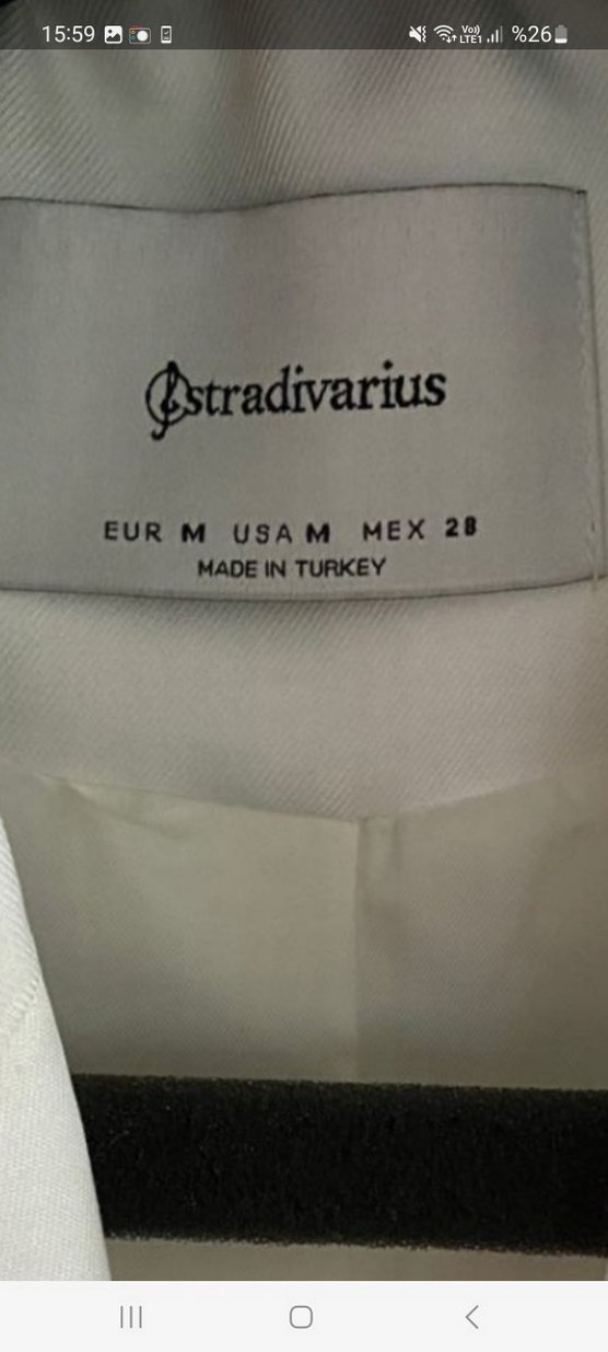 Düğmeli Beyaz Midi Kadın Blazer - Görsel 5