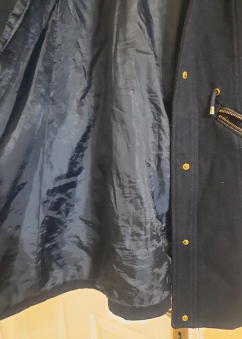 Düğmeli Lacivert Midi Kadın Kaban - Görsel 3