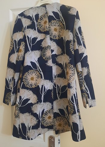 Lacivert Baskılı Midi Kadın Ceket - Görsel 3