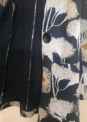 Lacivert Baskılı Midi Kadın Ceket - Görsel 4