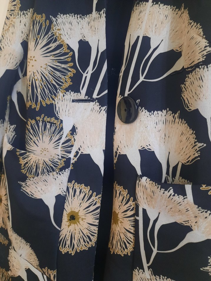 Lacivert Baskılı Midi Kadın Ceket - Görsel 2