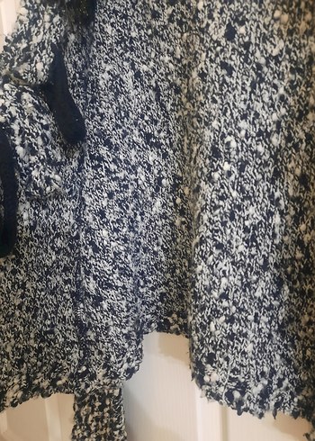 Gri Desenli Örgü Kadın Mini Hırka - Görsel 3