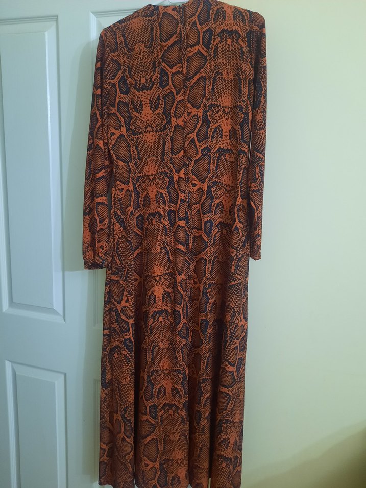 Yılan Desenli Uzun Bohem Elbise - Görsel 2