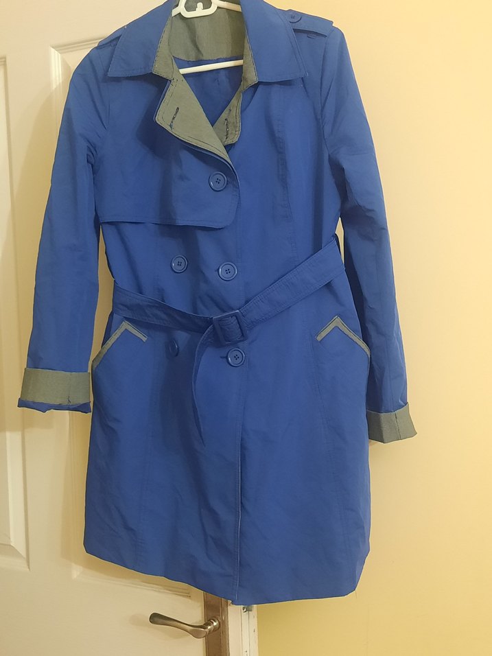 Kadın Mavi Midi Trençkot - Görsel 2