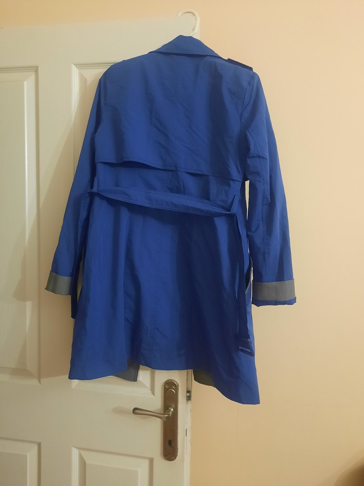 Kadın Mavi Midi Trençkot - Görsel 3