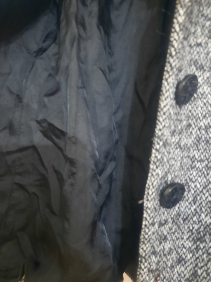 Düğmeli Gri Yün Midi Kabanı - Görsel 4