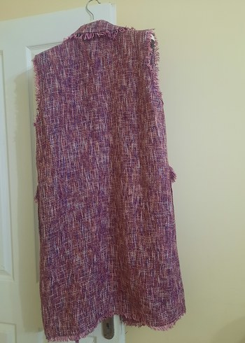 Mor Uzun Kadın Yelek - Görsel 4