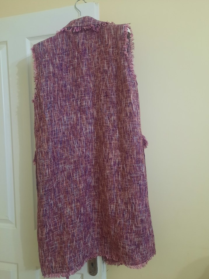 Mor Uzun Kadın Yelek - Görsel 4