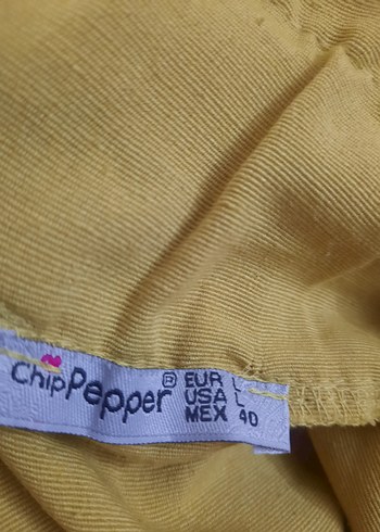 Düğmeli Sarı Uzun Keten Etek - Görsel 3