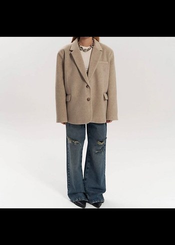 Mai krem kaban ceket - Görsel 4