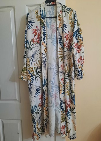 Zara Tropik Desenli Uzun Kimono