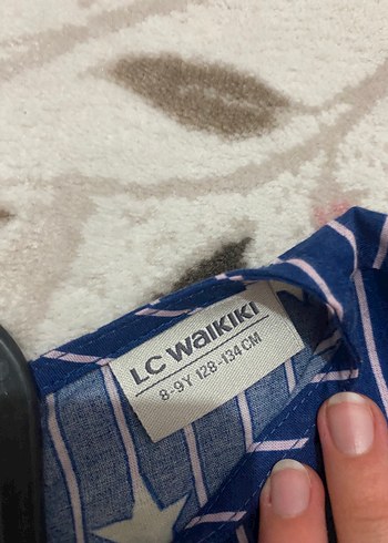 LC Waikiki Uzun Kollu Yıldız Desenli Mavi Bluz