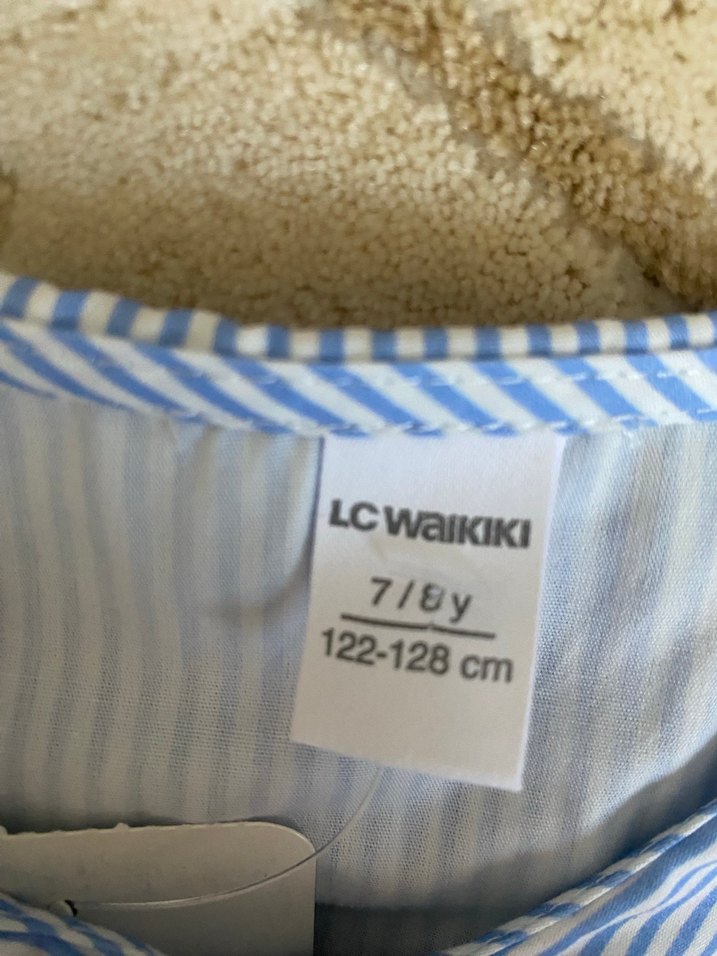 Mavi Çizgili Kız çocuk Gömlek - Görsel 4