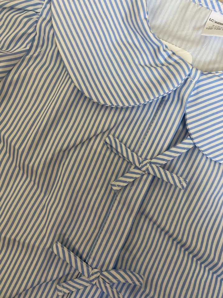 Mavi Çizgili Kız çocuk Gömlek - Görsel 2