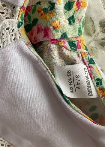 Çiçek Desenli, Fırfırlı Kız Elbisesi - Görsel 2