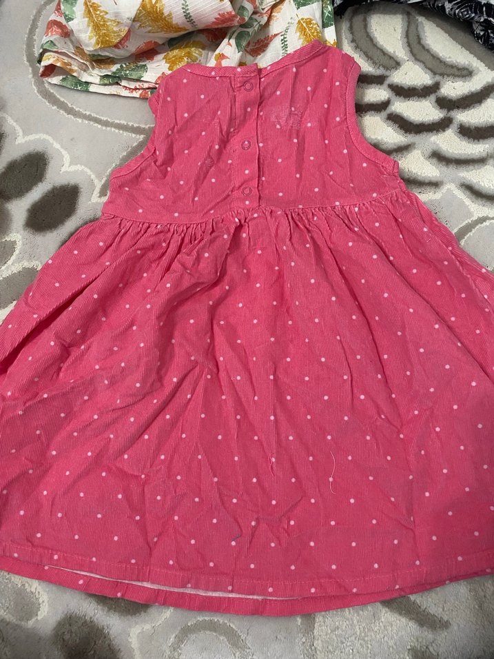 Kız Çocuk Pembe Puantiyeli Elbise - Görsel 4